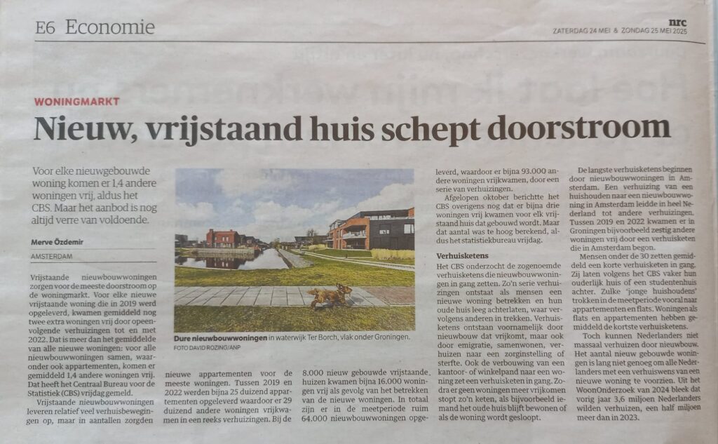 Nieuw, vrijstaand huis schept doorstroom